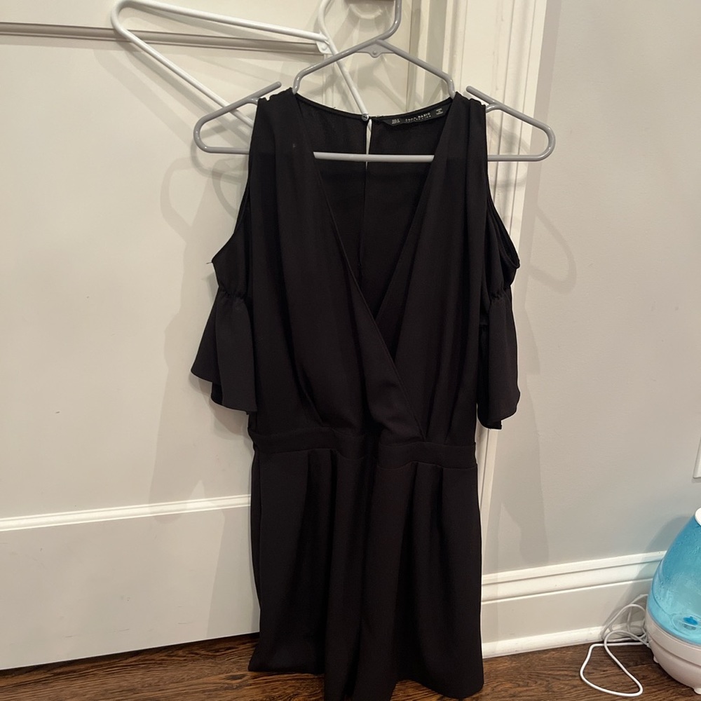 Black formal romper with side cut outs